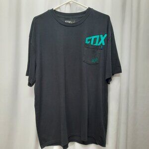 Fox Racing Men's Pocket T-shirt Size XL Motorsports Bikercore Black Streetwear
